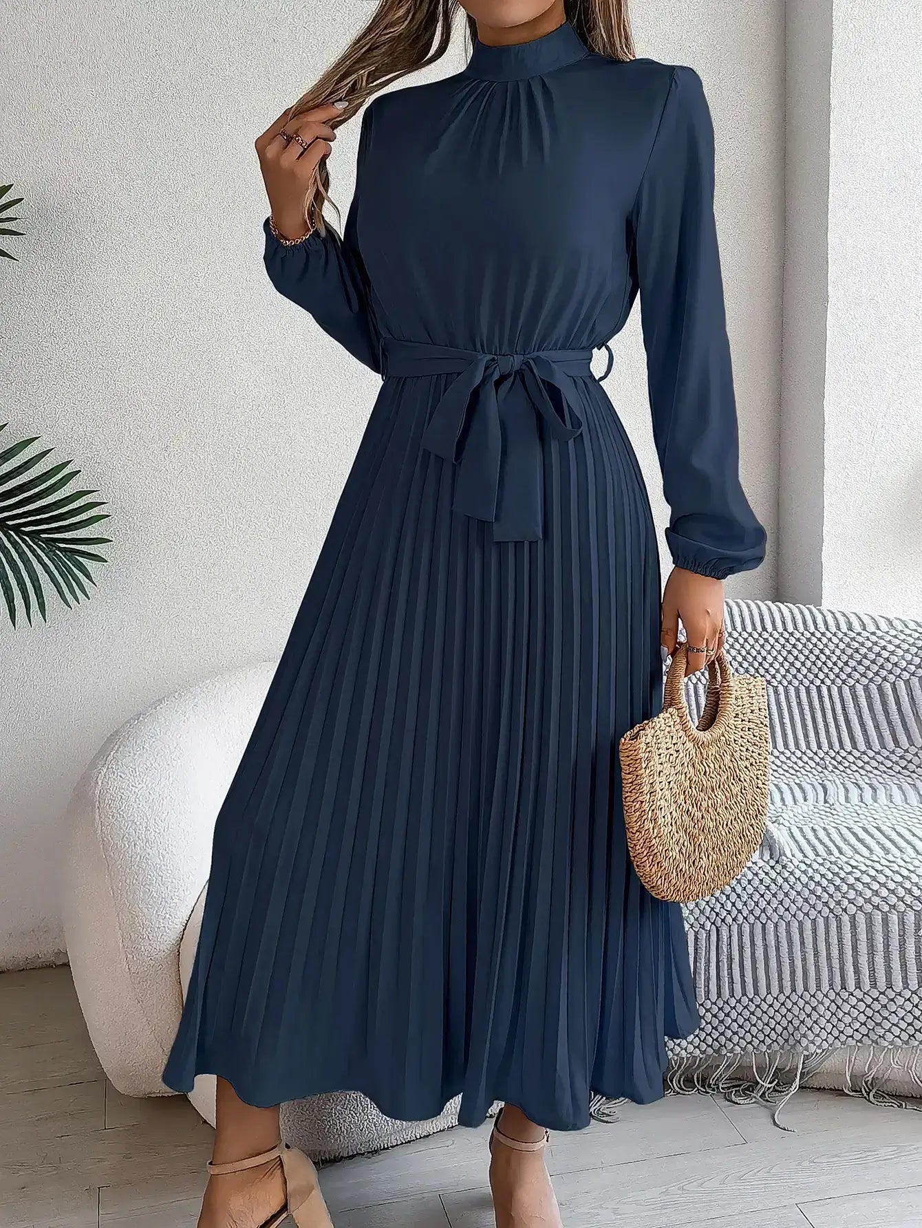 Vestido Longo Plissado