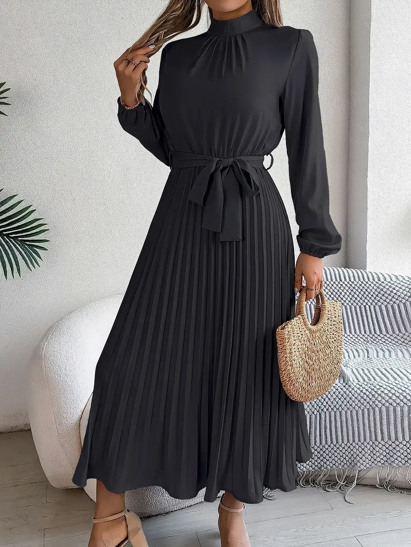 Vestido Longo Plissado