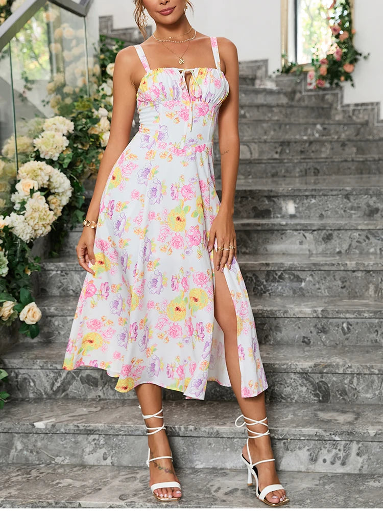 Vestido Midi com Estampa Floral