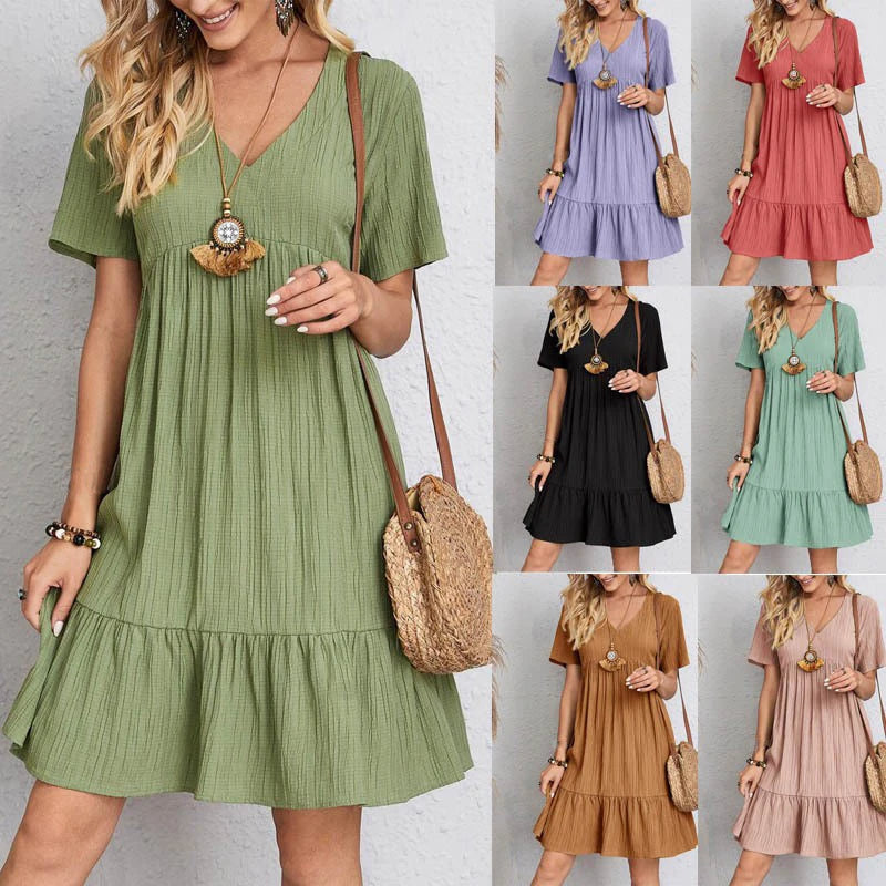 Vestido Feminino Midi Manga Babado