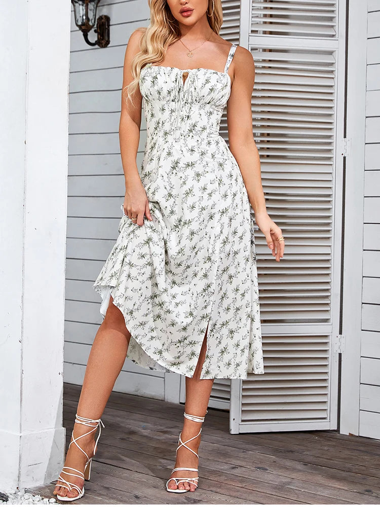 Vestido Midi com Estampa Floral