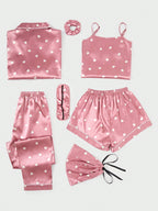 Conjunto Pijama 7 Peças Corações