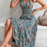 Vestido Feminino Cintura Elástica Estampa