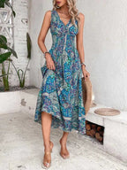 Vestido Feminino Cintura Elástica Estampa