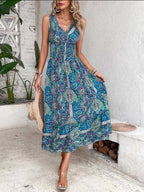 Vestido Feminino Cintura Elástica Estampa