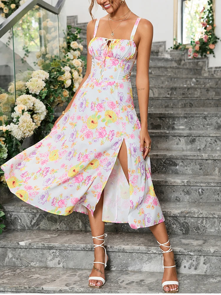 Vestido Midi com Estampa Floral