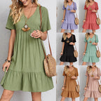 Vestido Feminino Midi Manga Babado