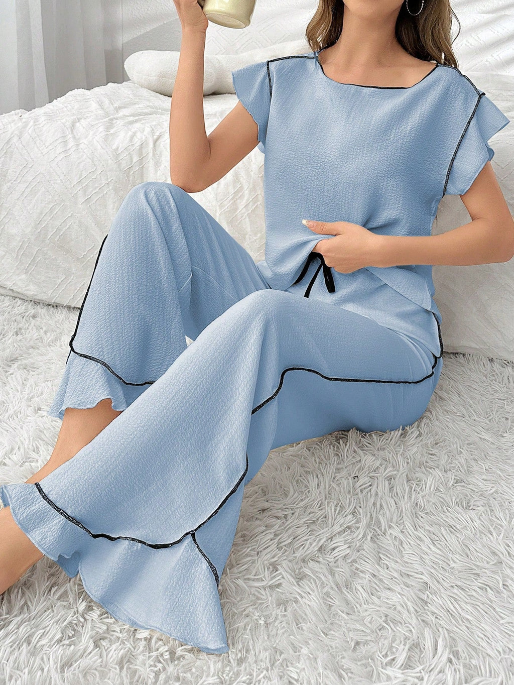 Pijama Luxo Com Babados