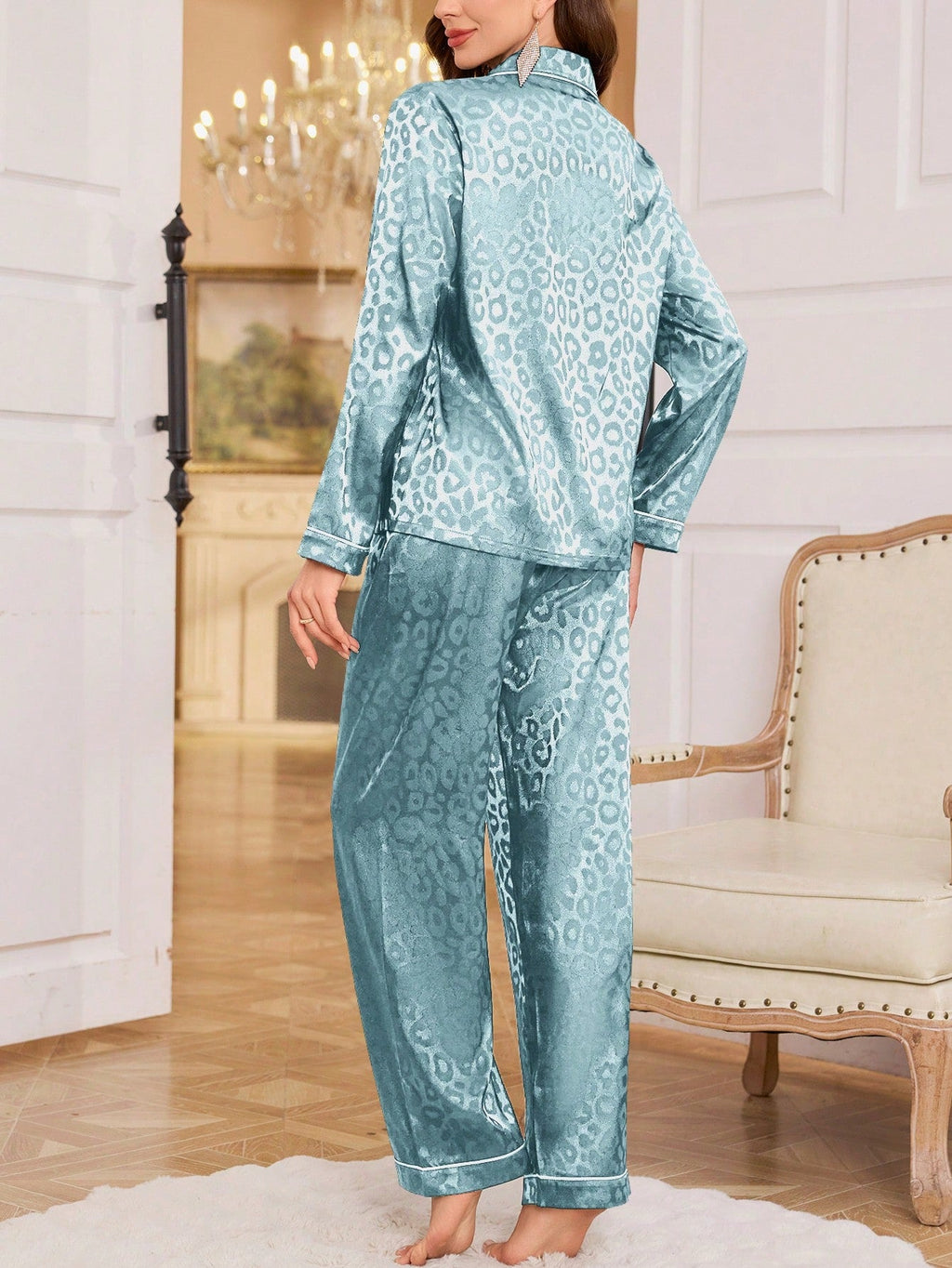Pijama Cetim Noite Felina